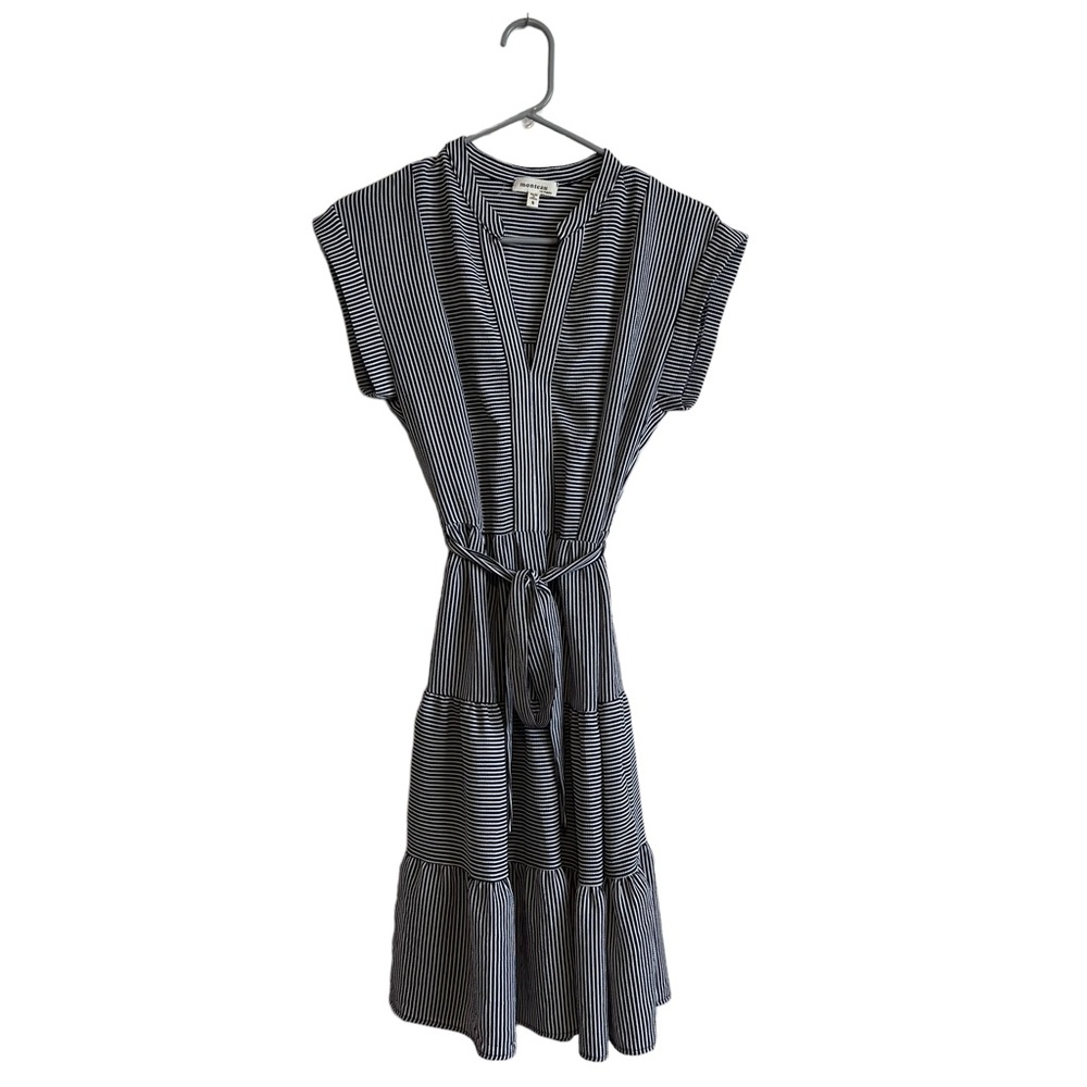 Monteau Striped Dress Loose Fit Knee Length Women’s Size S Casual Lightweight